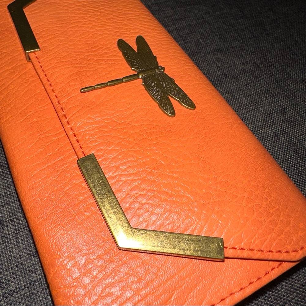 NEW WITH TAG LuLu NYC orange dragonfly wallet - Picture 3 of 14